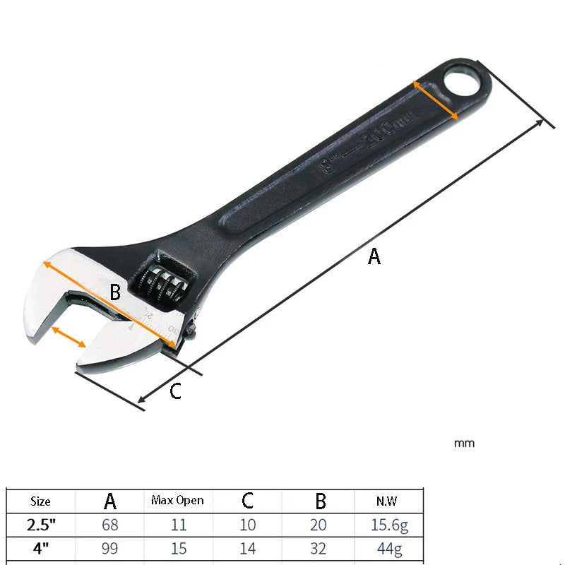 Mini 2.5/4 Inch Adjustable Spanner