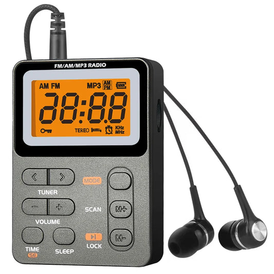 FM/AM Portable Mini Radio with MP3 and 3.5mm headphone jack